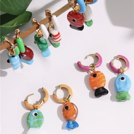 Cute Fish Hoop Pierce/11color