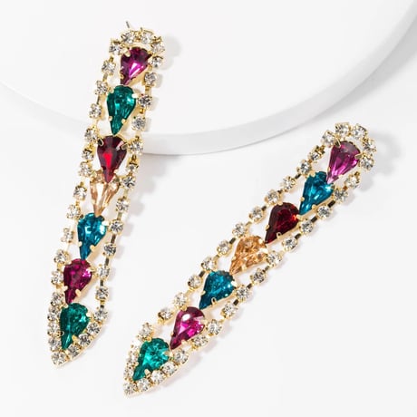 Teardrop Crystal Long Pierce