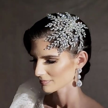 Big Crystal Leaf Head Jewelry/2color