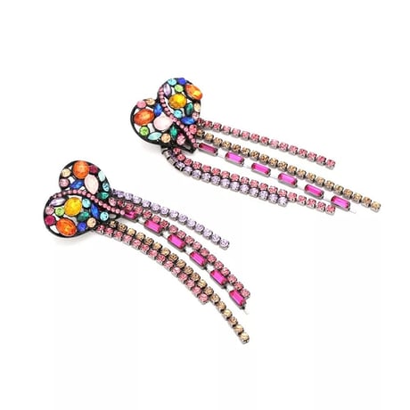 Colorful Heart Long Pierce