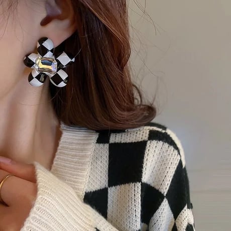 Flower Octagon Crystal Pierce/2color