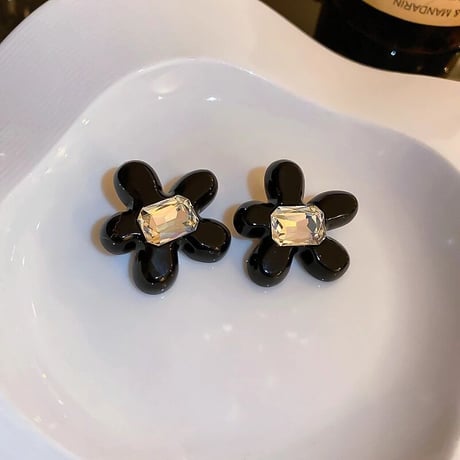 Flower Octagon Crystal Pierce/2color