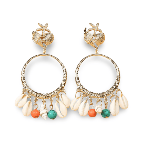 Shell Jingling Metal Hoop Pierce