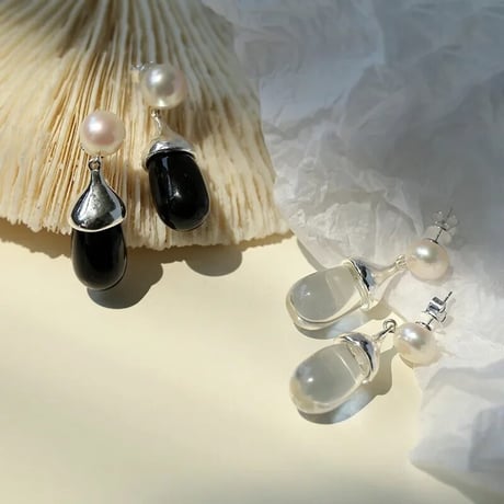 Pearl & Round Drops Pierce/2color