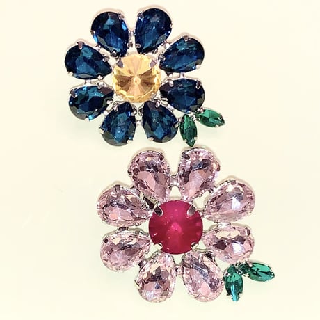 Crystal Flower Ring/2color
