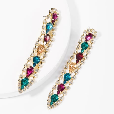 Teardrop Crystal Long Pierce
