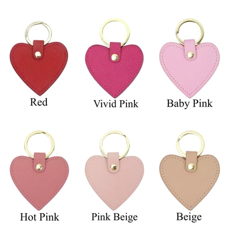 【Custom Order】Leather Heart Keyring/24color