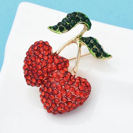 Cherry Heart Brooch