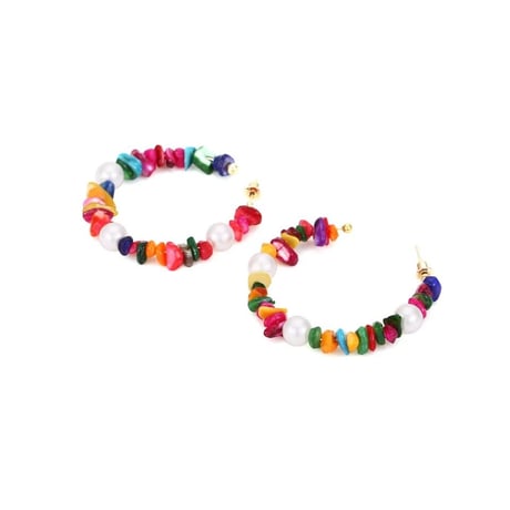 Colorful Shell Beads Hoop Pierce