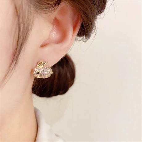 Rabbit Small Pave Pierce/2color