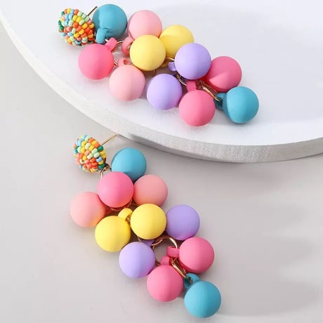 Colorful Beads&Ball Pierce