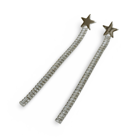 Star Square Crystal Long Pierce