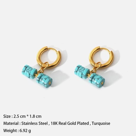 Marble Turquoise Hoop Pierce