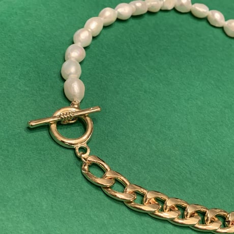 Chain & Pearl Necklace/2color