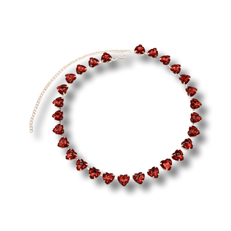 Heart Crystal Necklace/3color