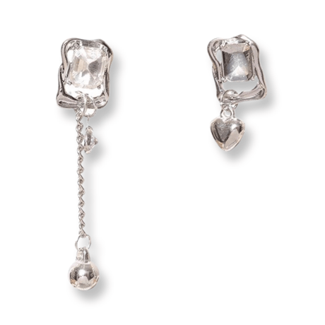 Asymmetry Metal Square Crystal Pierce