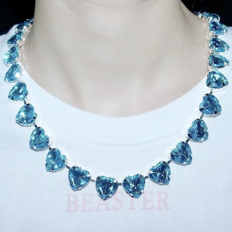 Heart Crystal Necklace/3color