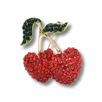 Cherry Heart Brooch