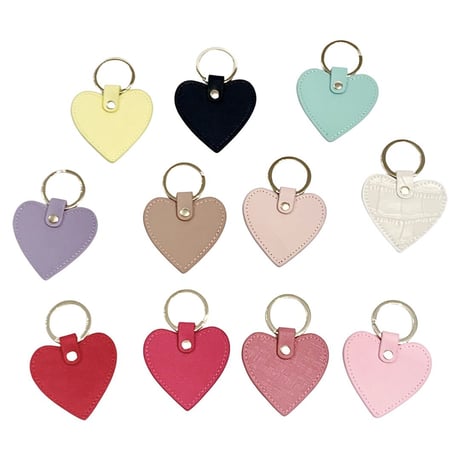 【Custom Order】Leather Heart Keyring/24color
