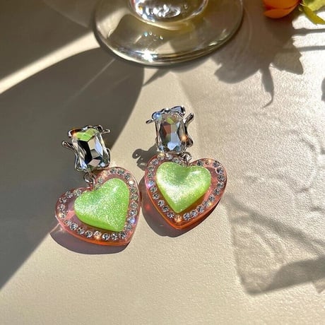 Translucent Candy Heart  Pierce/4color