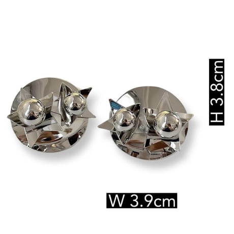 Metal Double Star&Ball Pierce