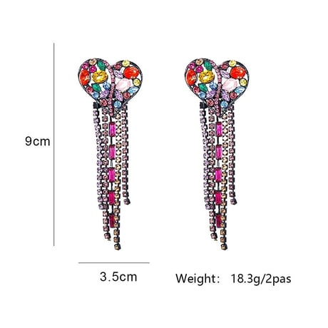 Colorful Heart Long Pierce