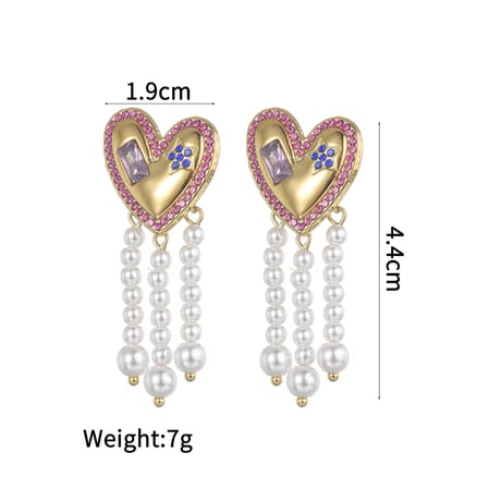 Heart Pearl Fringe Pierce