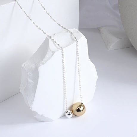 Twin Metal Ball Necklace