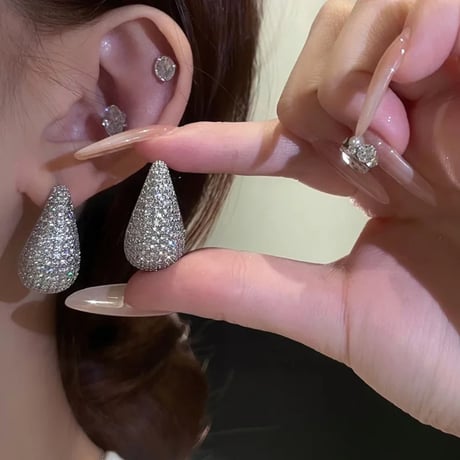 Pave Teardrop Pierce/2color