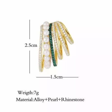 Pearl&Crystal Earcuff/4color
