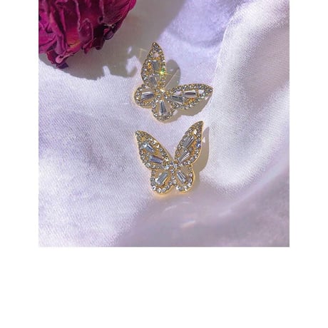 Small Crystal Butterfly Pierce/2color