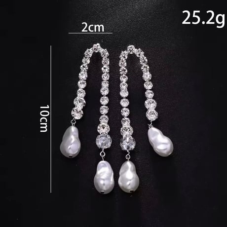 Double Crystal Pearl Drop Pierce