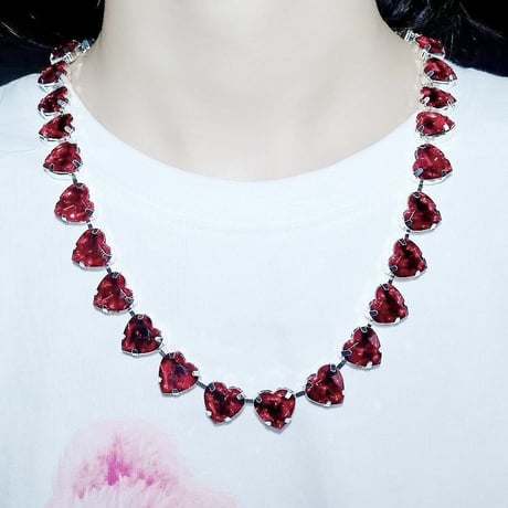 Heart Crystal Necklace/3color