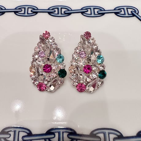 Teardrop Candy Crystal Pierce/2color