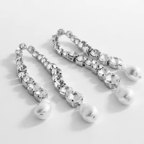Double Crystal Pearl Drop Pierce