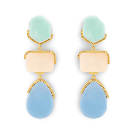 Marble Stone Drop Pierce/2color