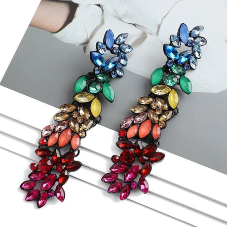 Rainbow Flower Long Pierce