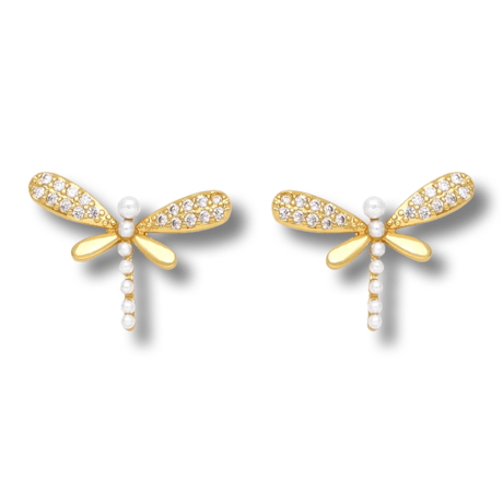 Metal Dragonfly Pearl Pierce