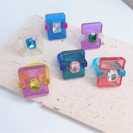 Skeleton Square Ring/6color