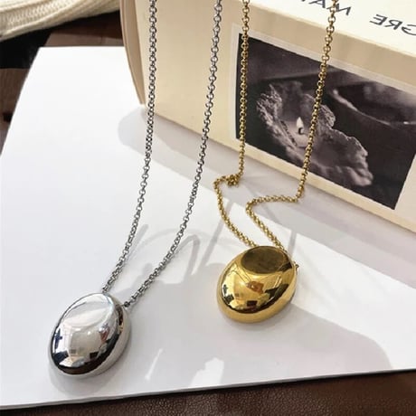 Ovall Shape Long Necklace/2color