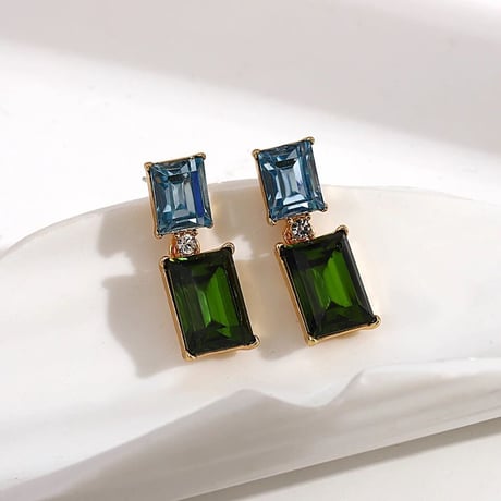 Double Square Crystal Pierce/3color