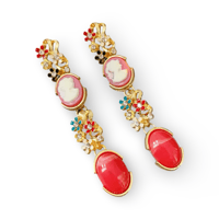 Cameo Marble Flower Pierce