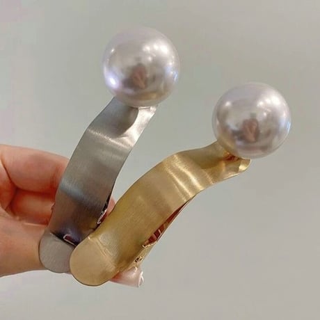 Big Pearl Metal Hair Clip/2color