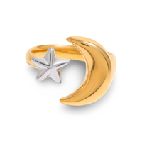 Moon & Star Ring