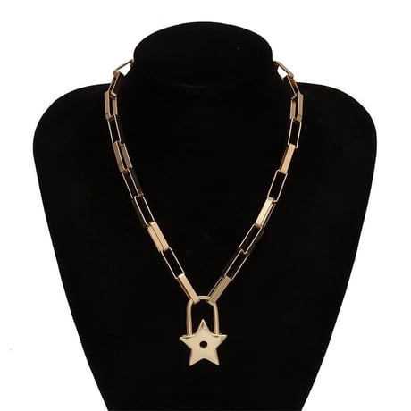 Star Key Padlock Necklace