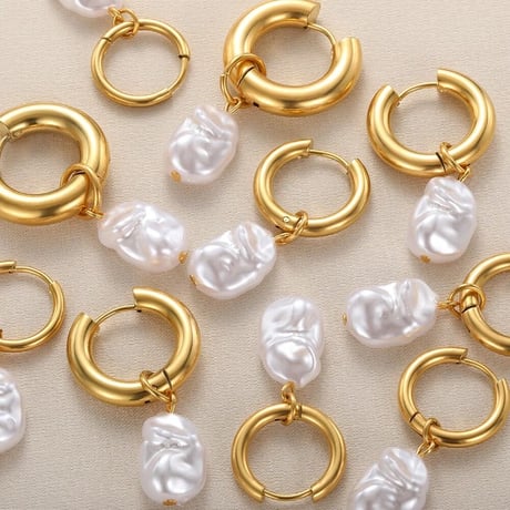 Baroque Pearl Hoop Pierce