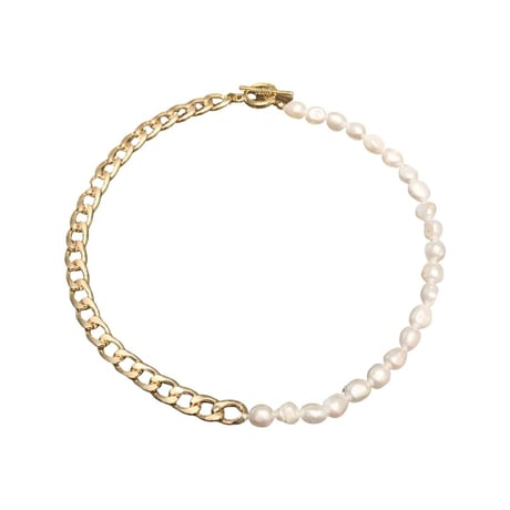 Chain & Pearl Necklace/2color