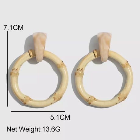 Bamboo Hoop Pierce/2color