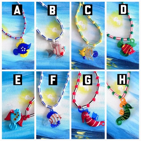 Glass Pop Fish Necklace/8color