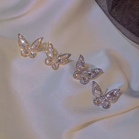 Small Crystal Butterfly Pierce/2color